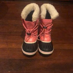 Sorel, pink snow boots, size 2